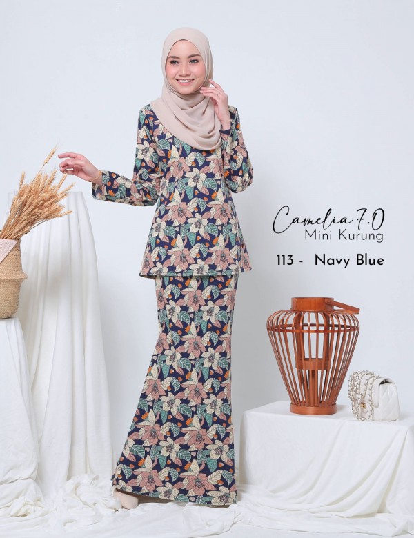 CAMELIA 7.0 MINI KURUNG (NAVY BLUE) 113