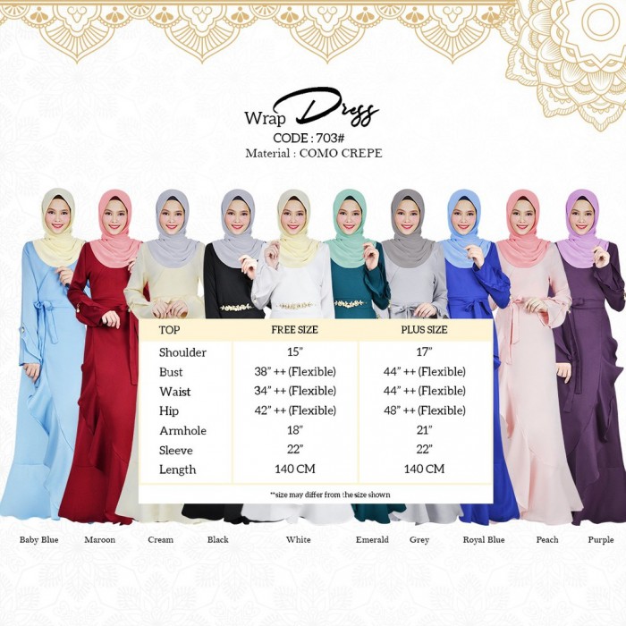 WRAP DRESS (CREAM) P703