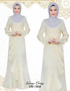 WRAP DRESS (CREAM) P703