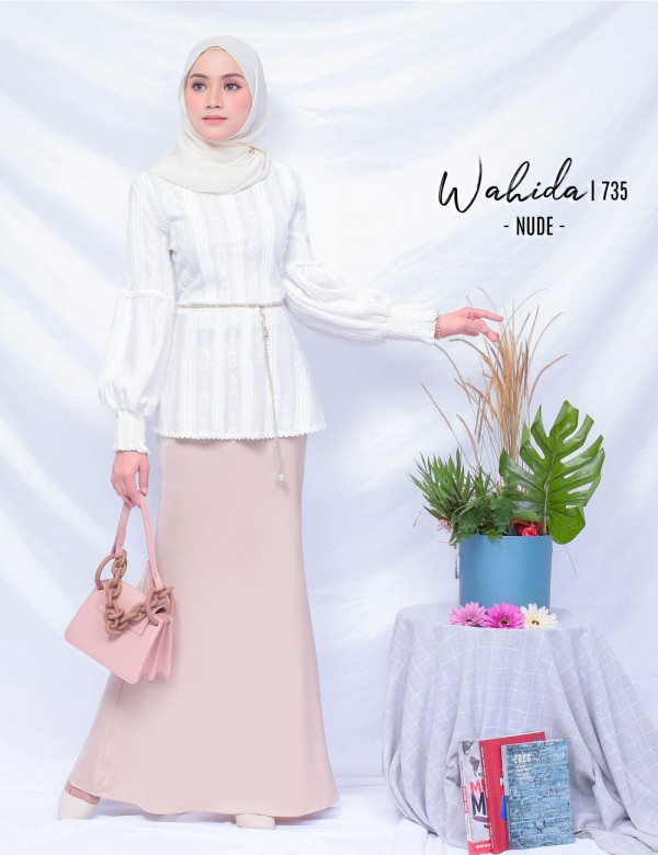 WAHIDA BLOUSE & SKIRT SET (NUDE) 735