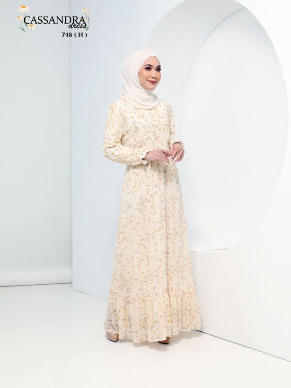 Chic Choc Muslimah Clothing Baju Kurung Jubah Hijab Fashion WOMEN  COLLECTION DRESS AILEEN DRESS (PASTEL YELLOW) 788 P788 SP788