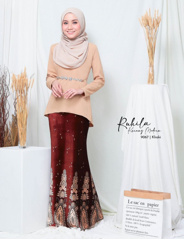 RUHILA KURUNG MODERN (KHAKI) 9067