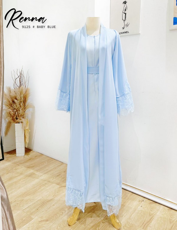 RENNA JUBAH WITH CARDIGAN (BABY BLUE) 9125