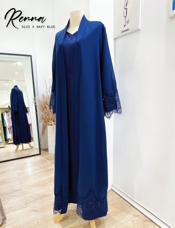 RENNA JUBAH WITH CARDIGAN (NAVY BLUE) 9125