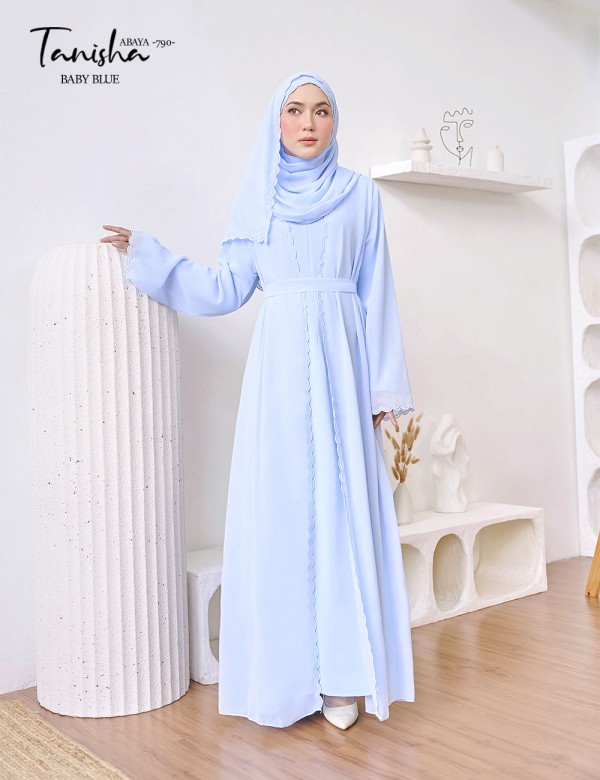 TANISHA ABAYA (BABY BLUE) 790 / P790 / SP790 (FREE SHAWL *till stock last)