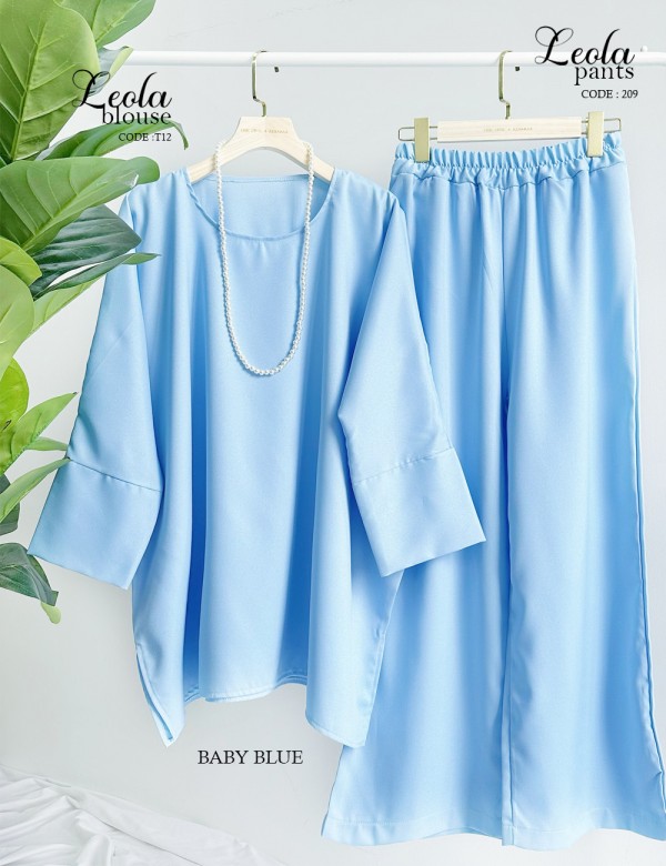 LEOLA BLOUSE & PALAZZO (BABY BLUE) T12 / 209