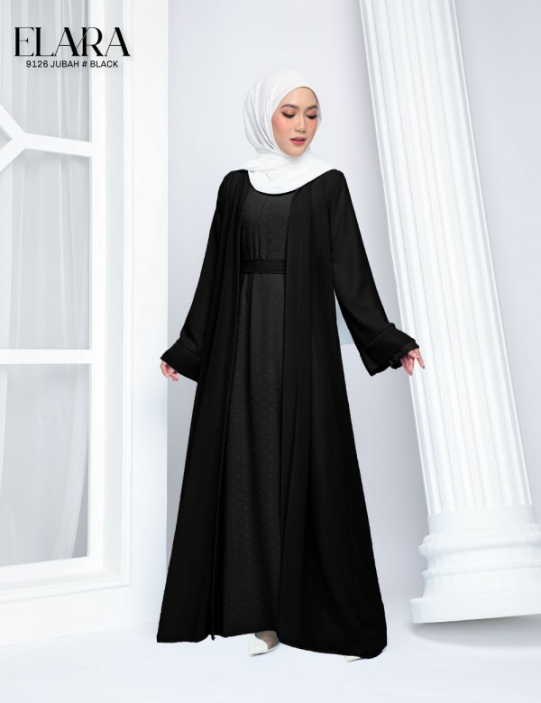 ELARA JUBAH WITH CARDIGAN (BLACK) 9126