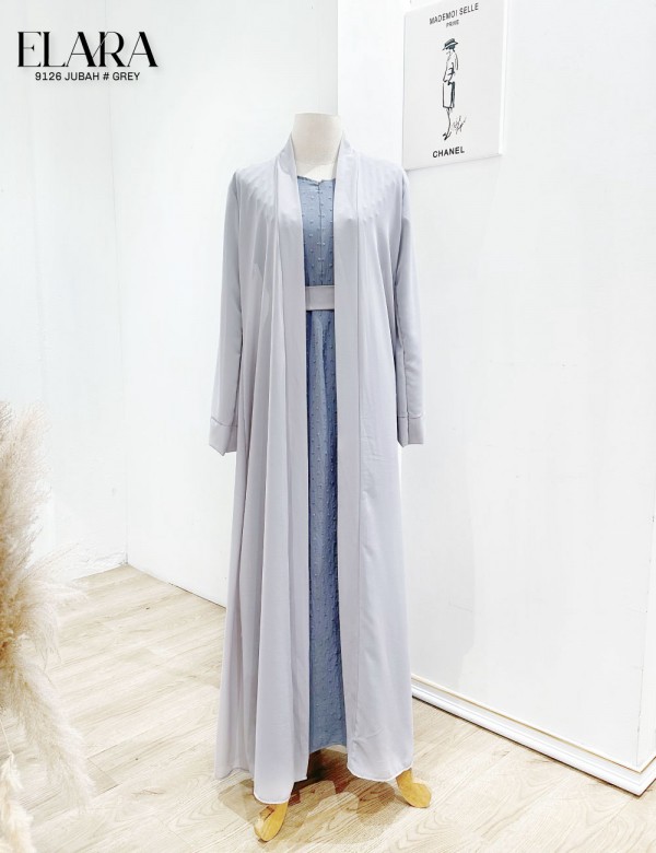 ELARA JUBAH WITH CARDIGAN (GREY) 9126