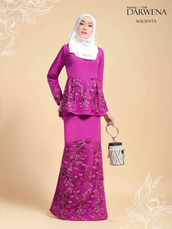DARWENA KURUNG (MAGENTA)-734 / P734 / SP734#