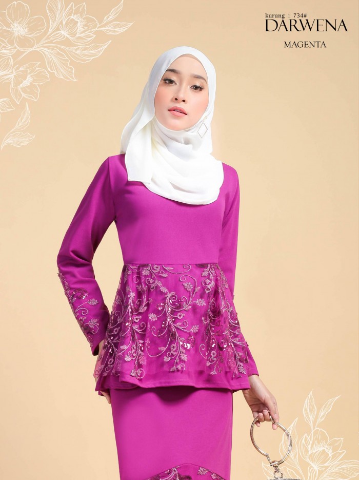 DARWENA KURUNG (MAGENTA)-734 / P734 / SP734#