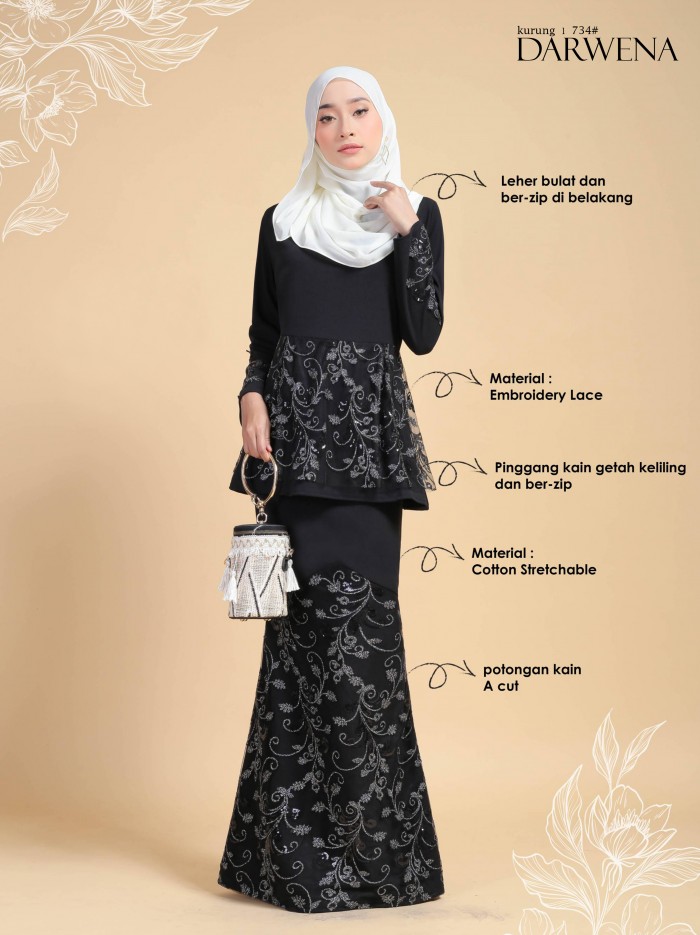 DARWENA KURUNG (MAGENTA)-734 / P734 / SP734#