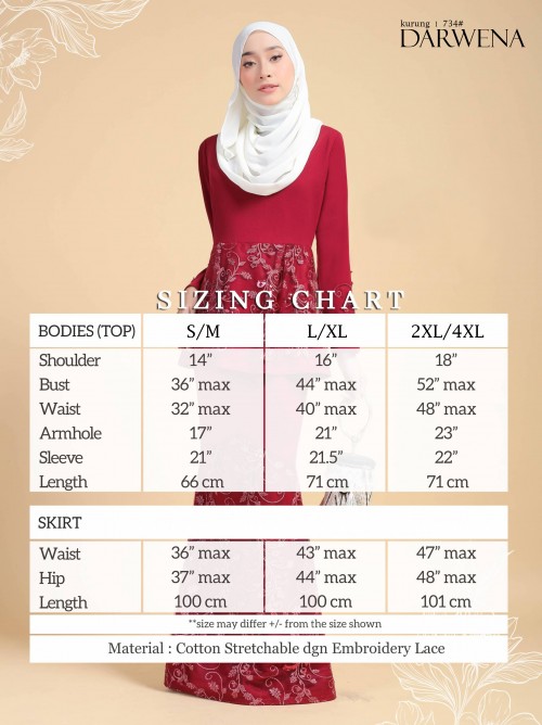 DARWENA KURUNG (MAGENTA)-734 / P734 / SP734#