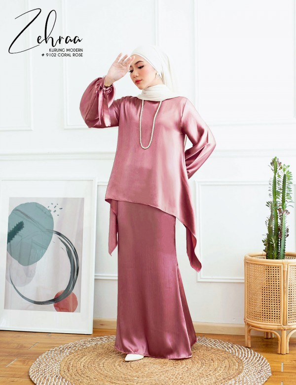 ZEHRAA KURUNG MODERN (CORAL ROSE) 9102