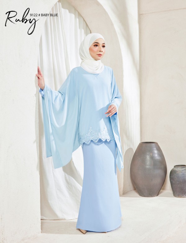 RUBY KURUNG MODERN (BABY BLUE) 9122