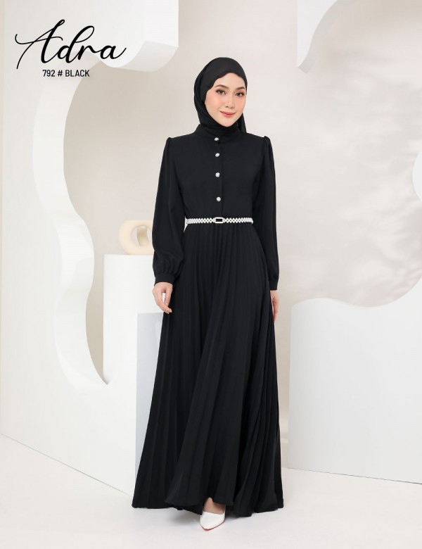 ADRA PLEATED DRESS (BLACK) 792 / P792
