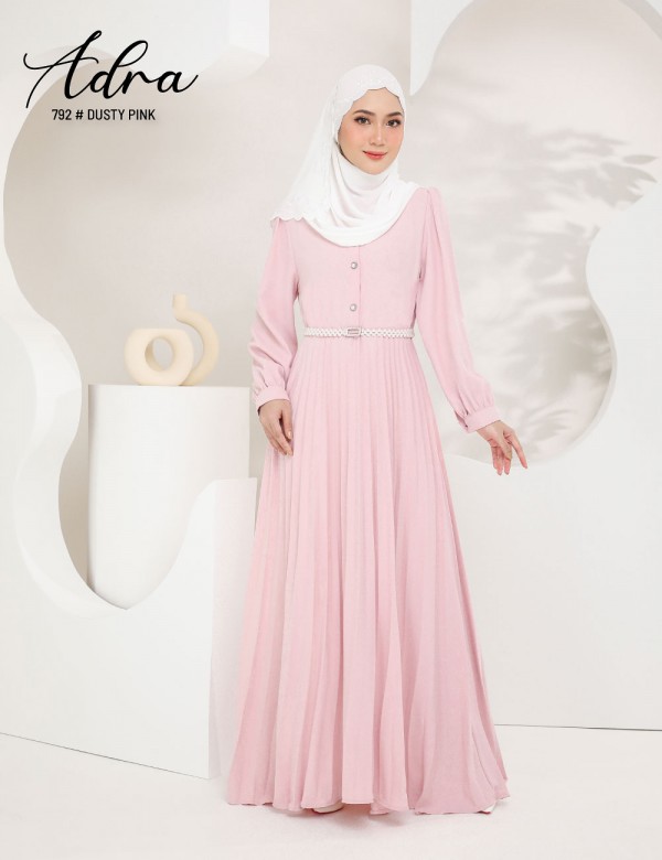 ADRA PLEATED DRESS (DUSTY PINK) 792 / P792