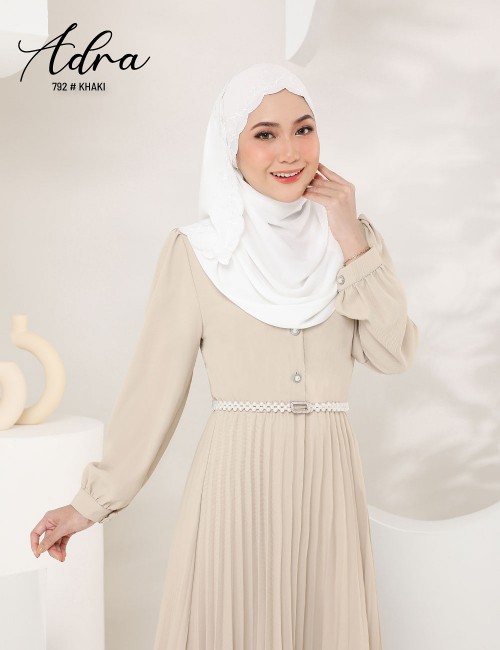 ADRA PLEATED DRESS (KHAKI) 792 / P792