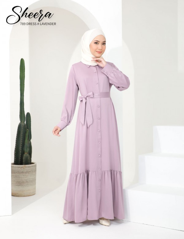 SHEERA 3 WAY DRESS WITH BELT (LAVENDER) 789 / P789