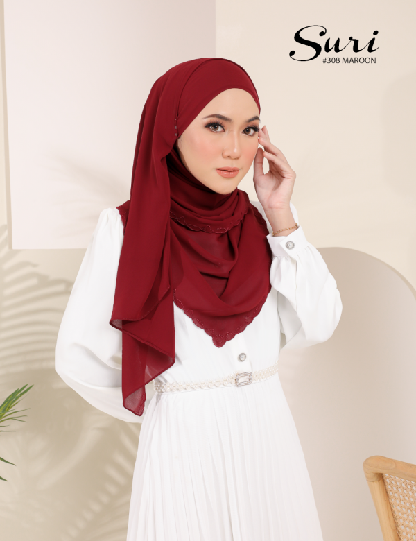 SURI EMBROIDERY SHAWL (MAROON) 308