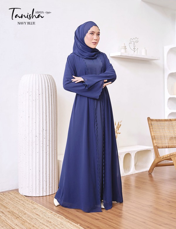 TANISHA ABAYA (NAVY BLUE) 790 / P790 / SP790 (FREE SHAWL *till stock last)