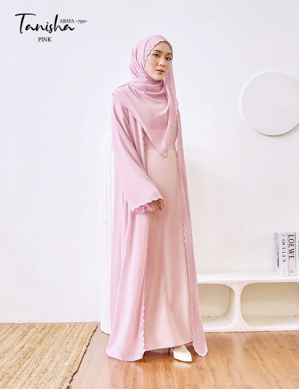 TANISHA ABAYA (PINK) 790 / P790 / SP790 (FREE SHAWL *till stock last)