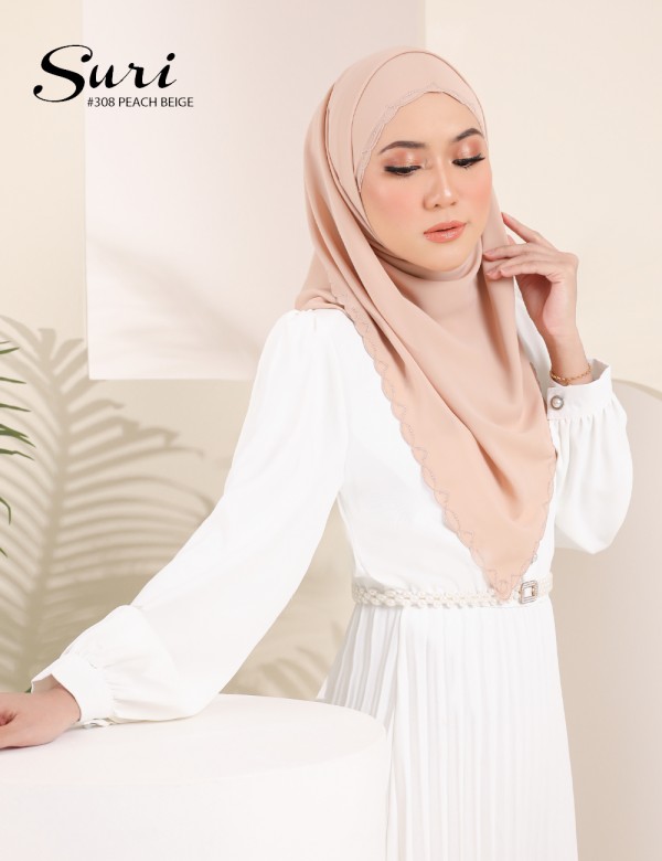 SURI EMBROIDERY SHAWL (PEACH BEIGE) 308