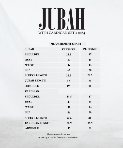 JUBAH WITH CARDIGAN SET (WHITE) 9084