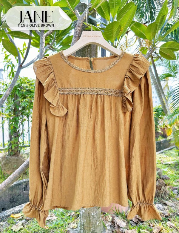 JANE TOP (OLIVE BROWN) T15
