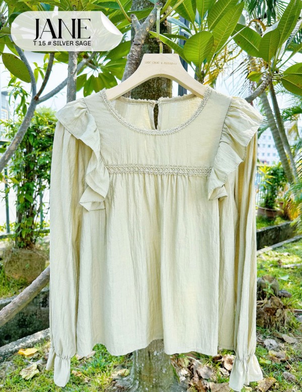 JANE TOP (SILVER SAGE) T15