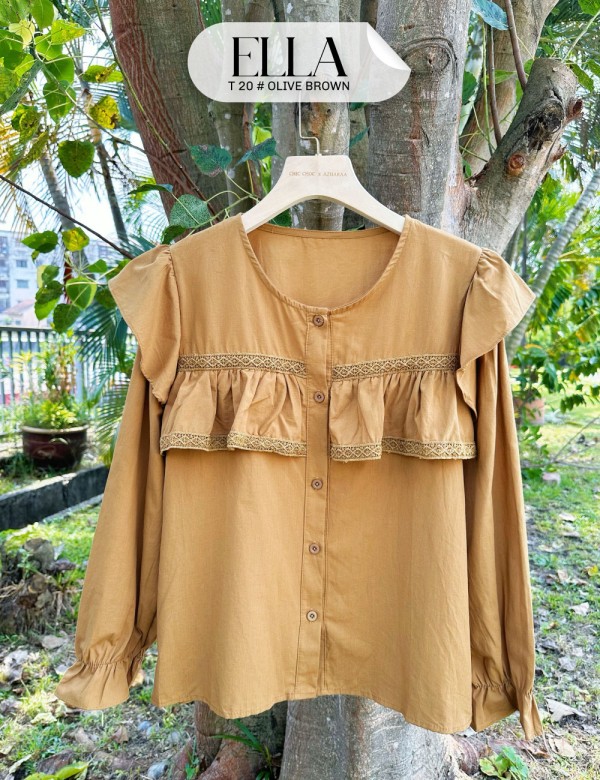 ELLA TOP (OLIVE BROWN) T20