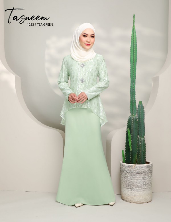 TASNEEM DRESS (TEA GREEN) 1233 / P1233