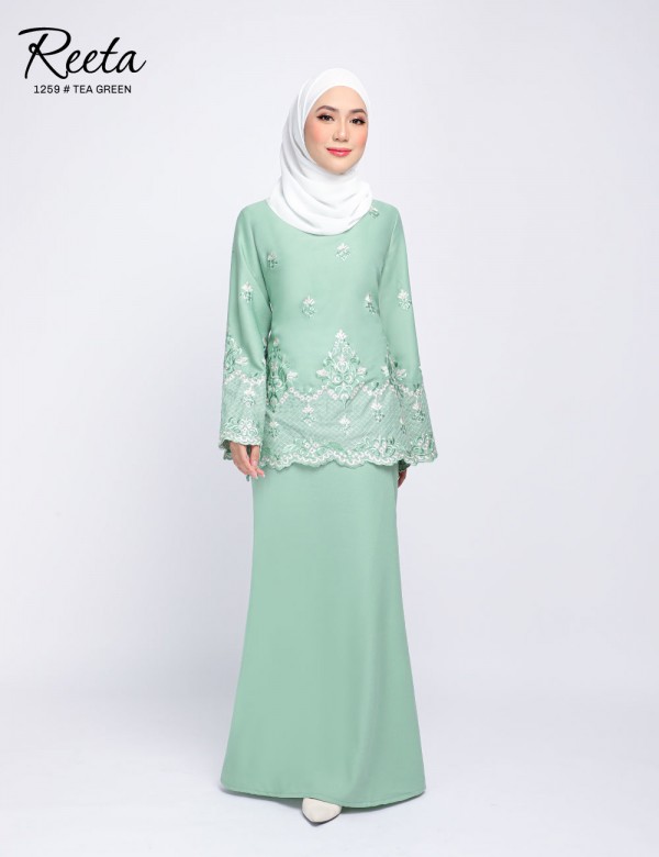 REETA EMBROIDERY KURUNG MODERN (TEA GREEN) 1259 / P1259