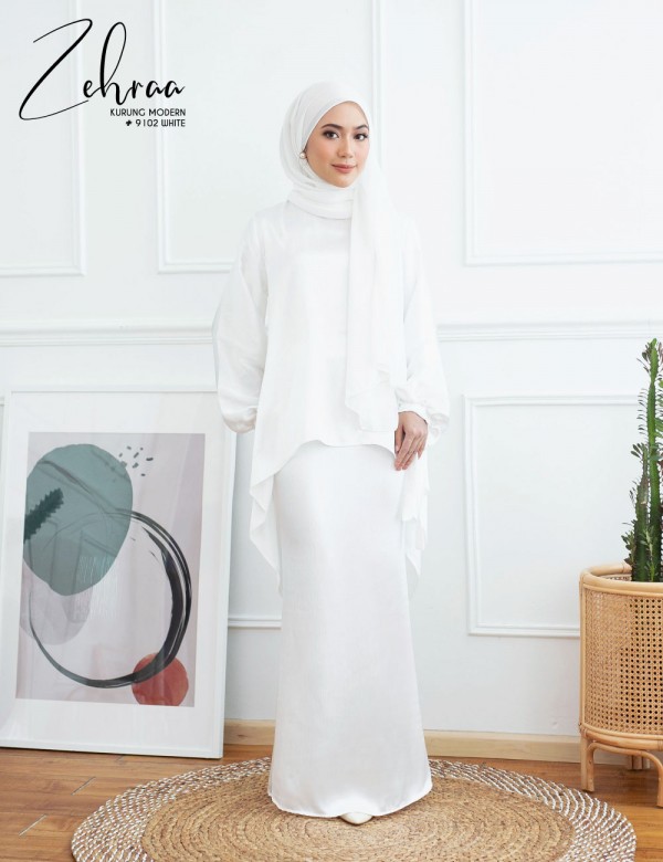 ZEHRAA KURUNG MODERN (WHITE) 9102