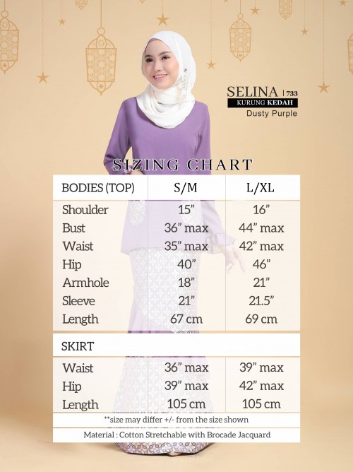 SELINA KURUNG KEDAH(LAVENDER) P733#