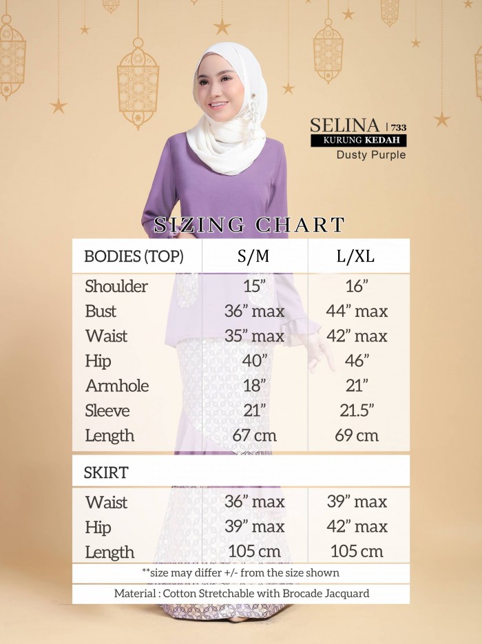 SELINA KURUNG KEDAH(LAVENDER) P733#