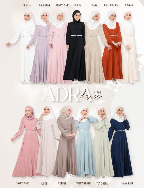 ADRA PLEATED DRESS (RUST BROWN) 792 / P792