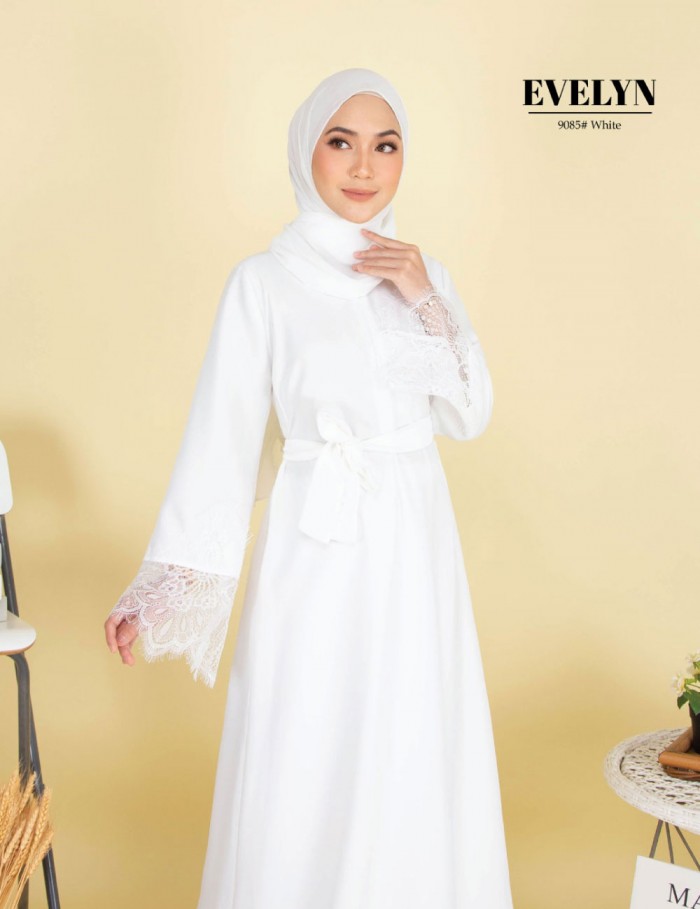 EVELYN LACE DRESS (WHITE) 9085