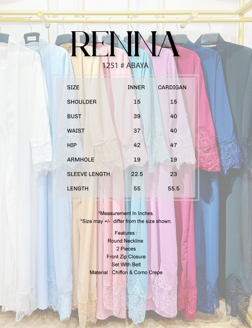 RENNA JUBAH WITH CARDIGAN (BABY BLUE) 9125