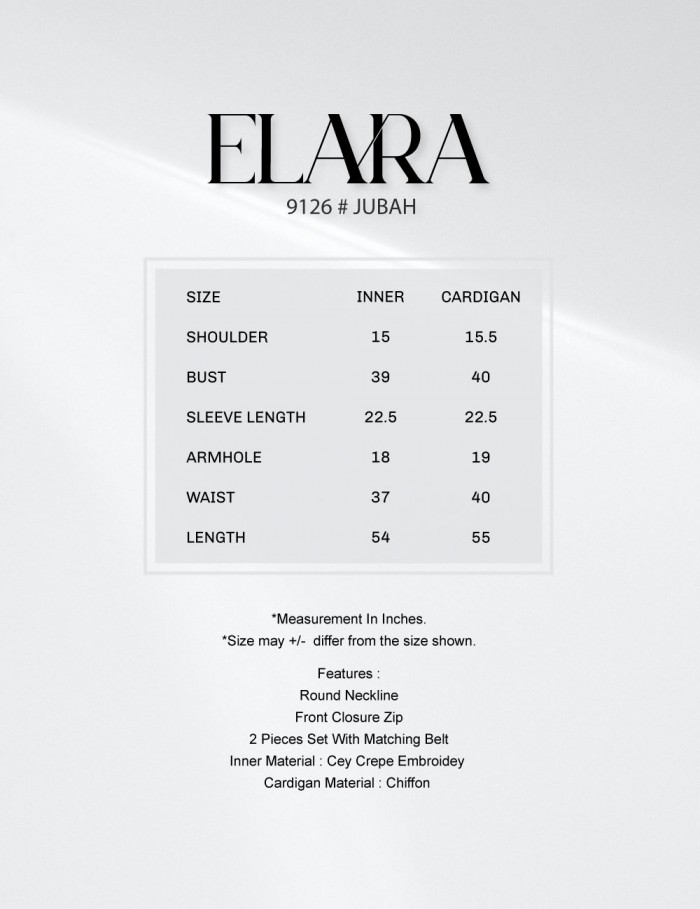 ELARA JUBAH WITH CARDIGAN (BLACK) 9126