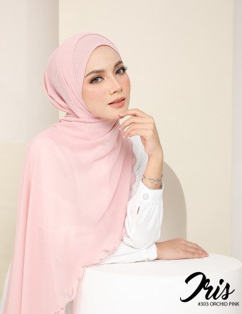 IRIS EMBROIDERY SHAWL (ORCHID PINK) 303