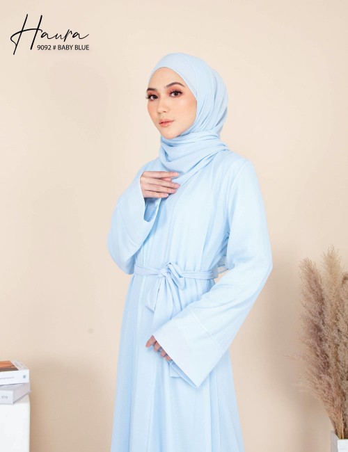 HAURA JUBAH AND CARDIGAN SET (BABY BLUE) 9092 (NOT INCLUDE SHAWL)
