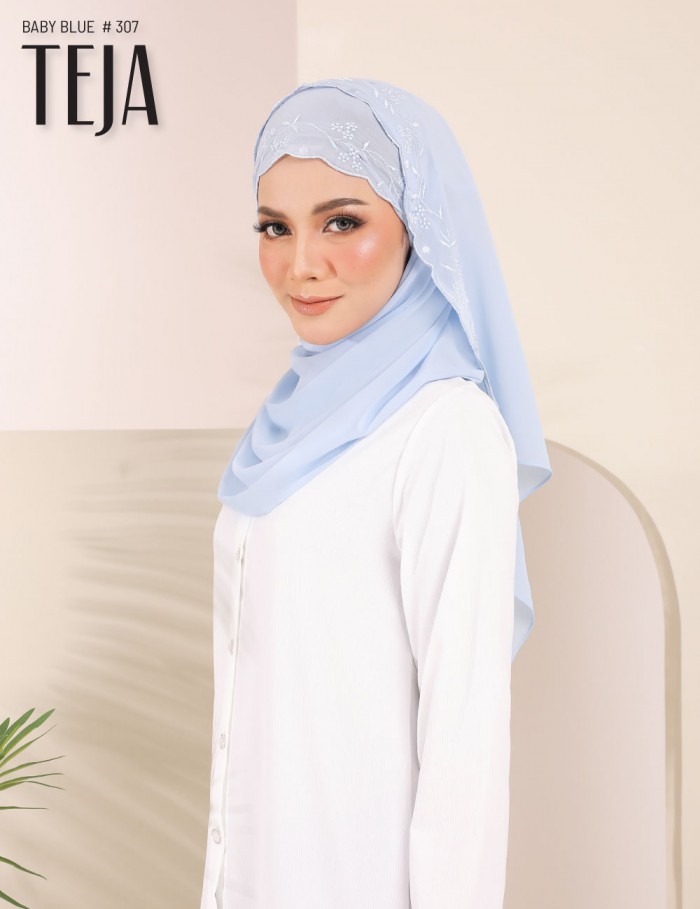 TEJA EMBROIDERY SHAWL (BABY BLUE) 307