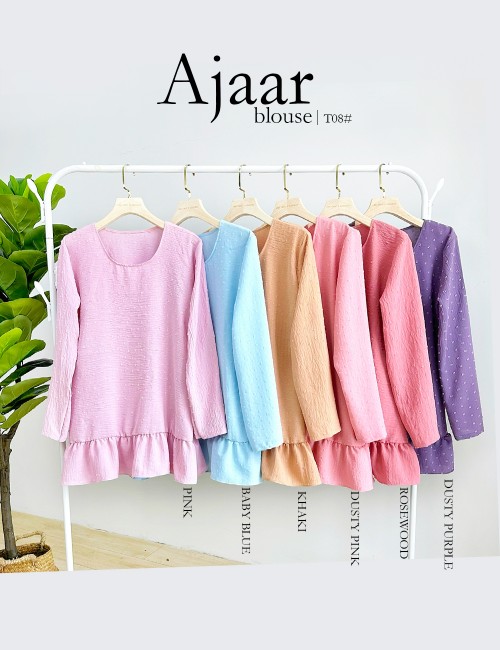 AJAAR BLOUSE WITH POCKET (ROSEWOOD) T08