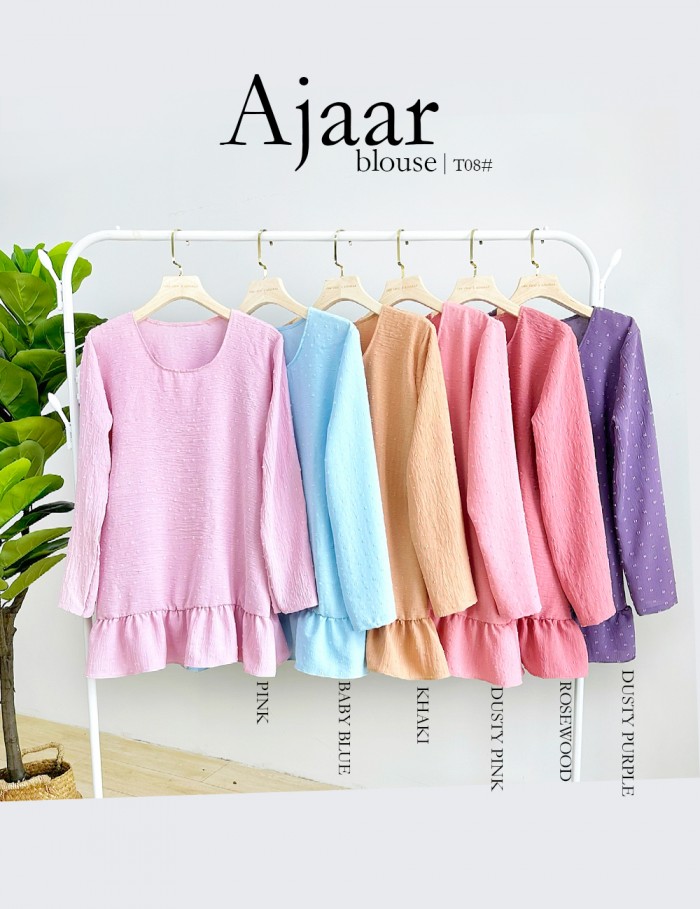 AJAAR BLOUSE WITH POCKET (DUSTY PINK) T08