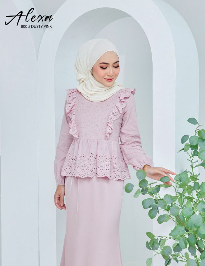 ALEXA BLOUSE WITH SKIRT SET (DUSTY PINK) 800 / P800