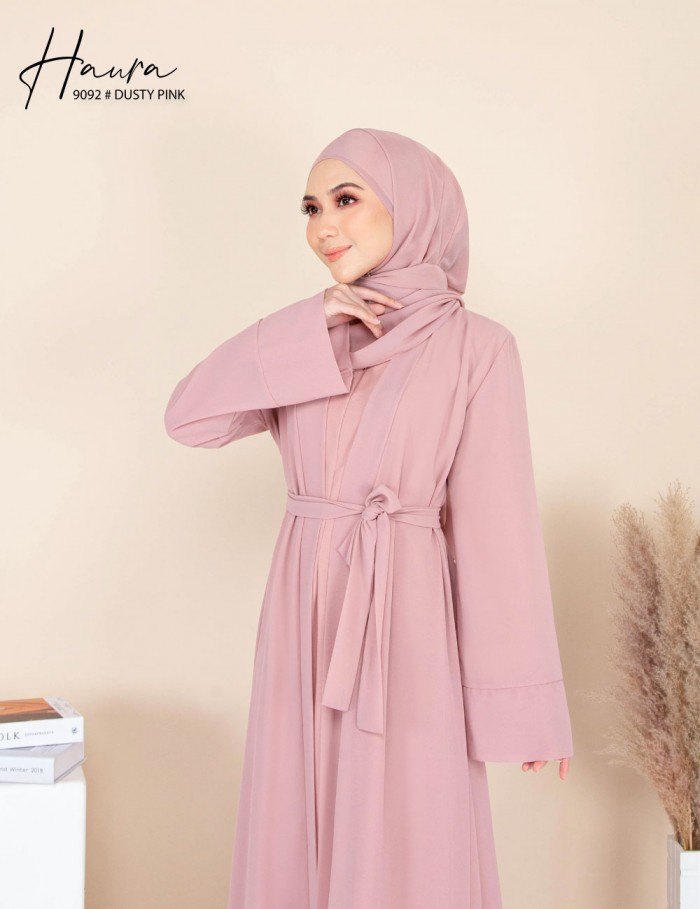 HAURA JUBAH AND CARDIGAN SET (DUSTY PINK) 9092 (NOT INCLUDE SHAWL)
