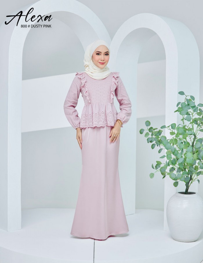 ALEXA BLOUSE WITH SKIRT SET (DUSTY PINK) 800 / P800