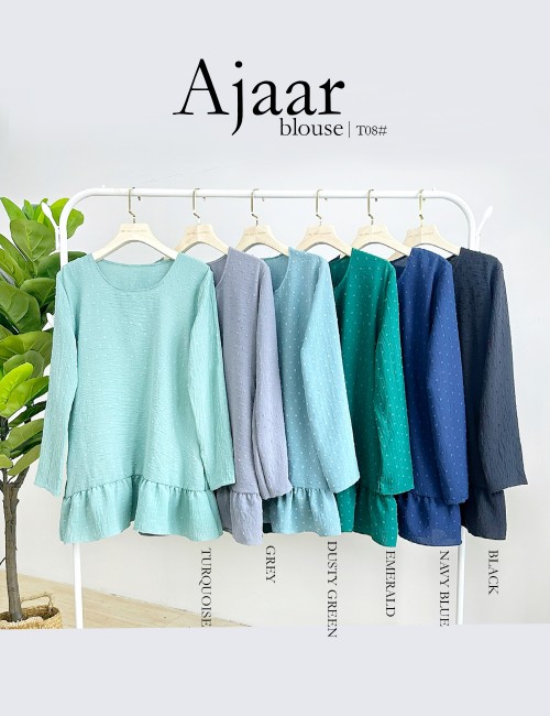 AJAAR BLOUSE WITH POCKET (TURQUOISE) T08