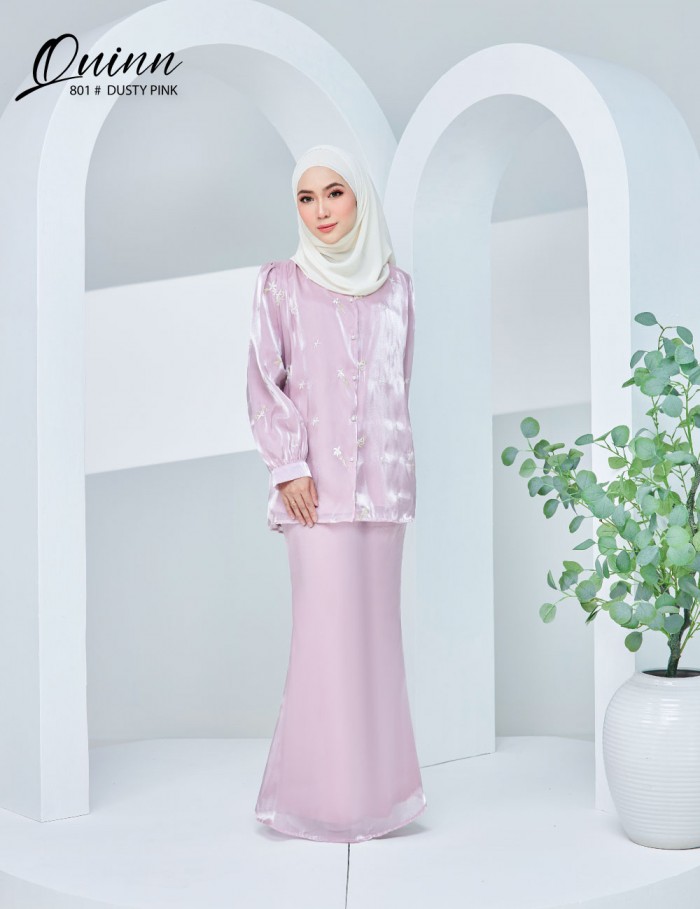 QUINN BLOUSE WITH SKIRT SET (DUSTY PINK) 801 / P801
