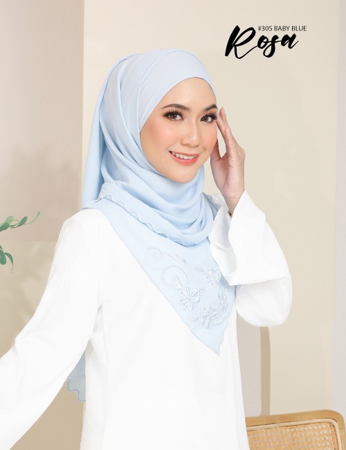 ROSA EMBROIDERY SHAWL (BABY BLUE) 305